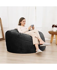 gaomon Bean Bag Chair, 4FT Giant Bean Bag for Adults, Teens, Foam Filled Bean Bag Chairs with Velvet Cover