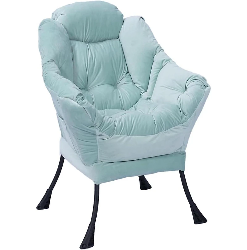 gaomon Lazy Chair with Ottoman, Modern Lounge Accent Armchair with Footrest, Reading Chair with Side Pocket, Comfortable Leisure Sofa for Living Room