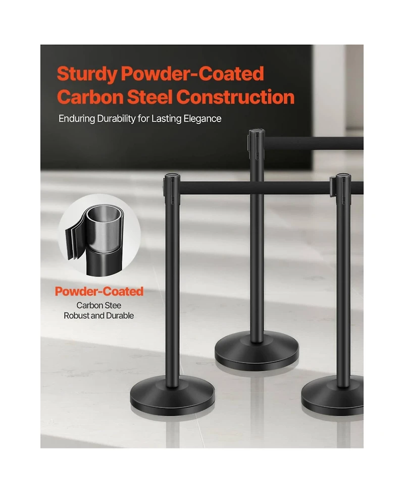 Yescom 6 Piece Crowd Control Stanchion Set with Retractable Belts for Exhibitions