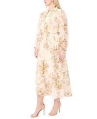 Msk Plus Split Crewneck Tiered Dress