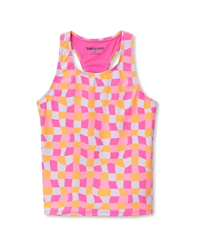 Lands' End Girls Slim Chlorine Resistant Racer Back Tankini Swim Top