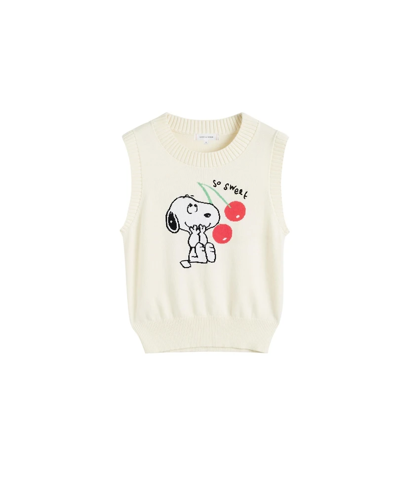 Chinti & Parker Women's Cotton Snoopy Cherry Tank