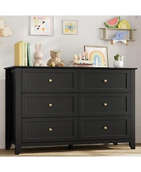 gaomon Dresser for Bedroom, 6 Chest of Drawer Organizer, Modern Wood Storage Cabinet Living Room, Closet Storage, Entryway, Hallway