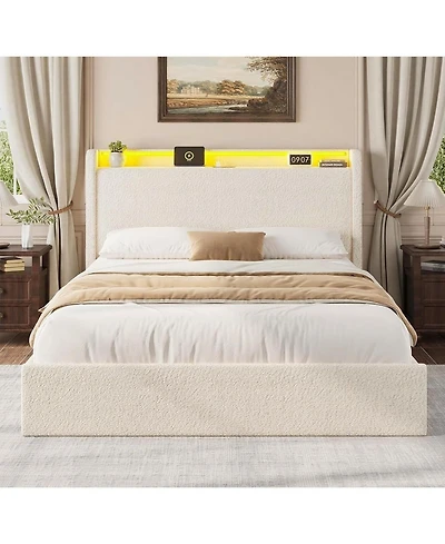 gaomon Bed Frame with 4 Storage Drawers & Headboard, Platform Charging Station