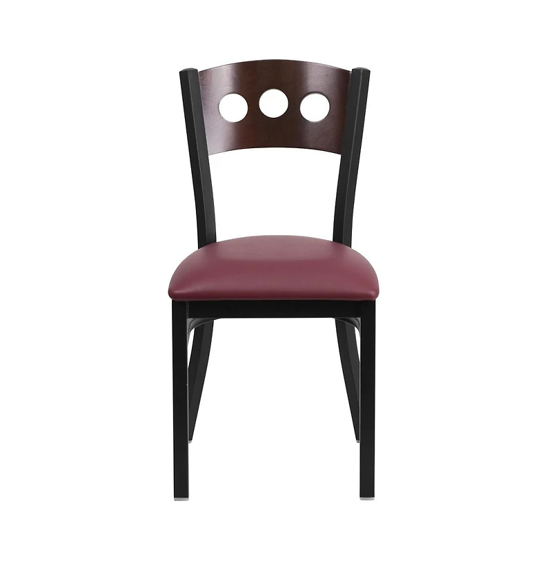 Emma+Oliver Decorative 3 Circle Back Metal Restaurant Dining Chair