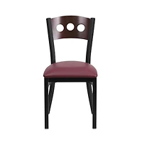 Emma+Oliver Decorative 3 Circle Back Metal Restaurant Dining Chair