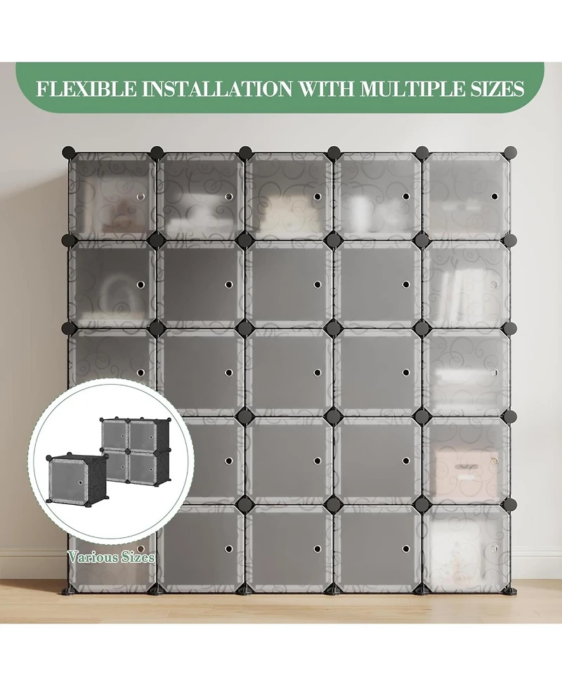 gaomon Space-Saving Modular Shoe Storage Cabinet – 12-Cube Stackable Organizer with Doors