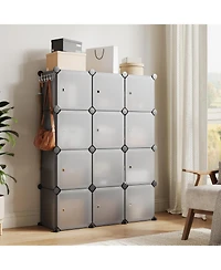 gaomon Space-Saving Modular Shoe Storage Cabinet – 12-Cube Stackable Organizer with Doors