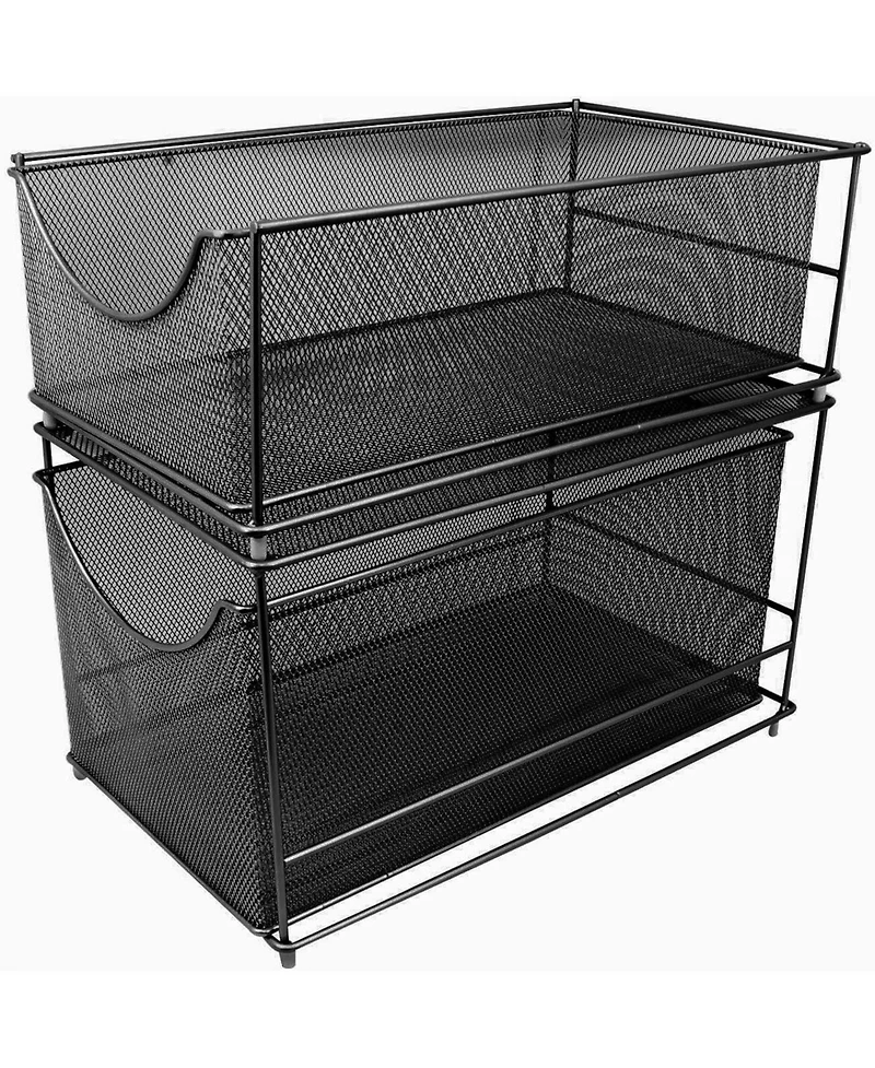 Sorbus 2-Tier Sliding Mesh Basket Drawers - Ideal for Countertop, Cabinet, Pantry, Under the Sink