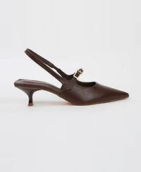 Berness Womens Corrie Kitten Heel Mj Slingbacks