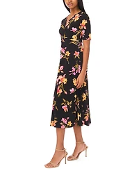 Msk Petite V-Neck Midi Dress