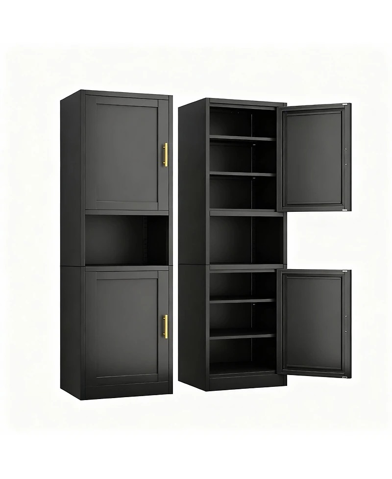 Yigii Tall Narrow Bathroom/Kitchen Storage Cabinet with 2 Doors & 4 Shelves