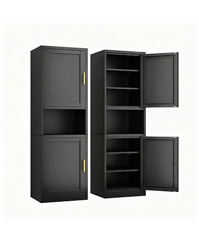 Yigii Tall Narrow Bathroom/Kitchen Storage Cabinet with 2 Doors & 4 Shelves