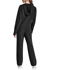 Dkny Women's Stacked Satin Logo Full-Zip Hoodie