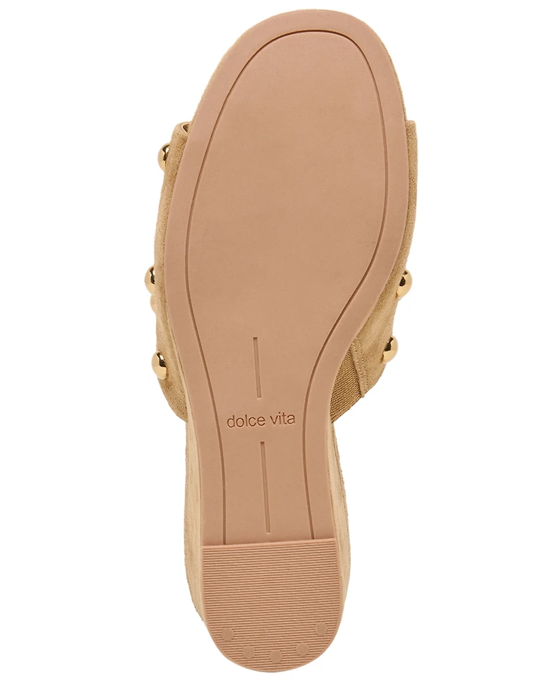 Dolce Vita Women's Holta Studded Slip-On Wedge Sandals