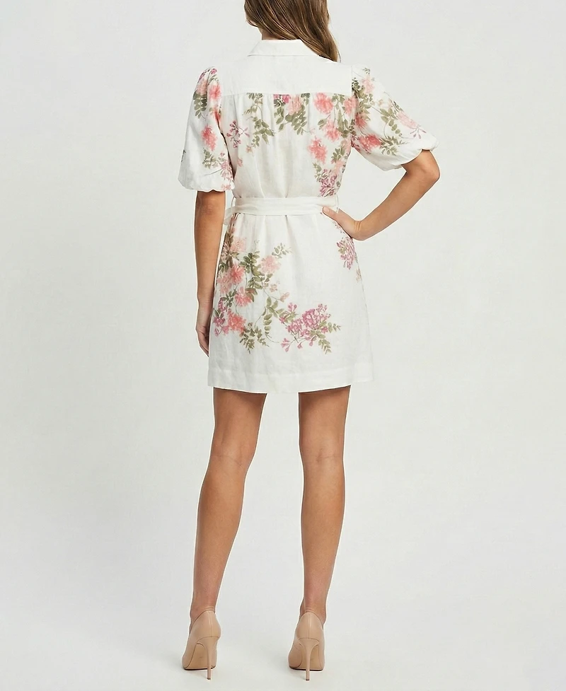 Taylor Petite Collared Short-Sleeve Shirt Dress