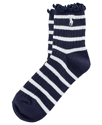 Polo Ralph Lauren Women's Lettuce Edge Stripe Ankle Socks
