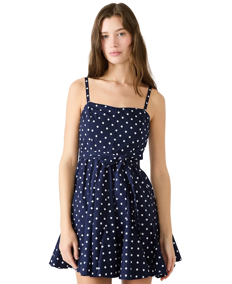 Bb Dakota Women's Dasia Square Neck Polka-Dot Dress