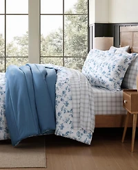Eddie Bauer Fish Town Toile Reversible 3-Pc. Comforter Set, Full/Queen
