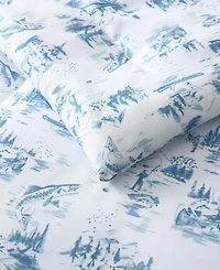 Eddie Bauer Fish Town Toile Reversible 3-Pc. Comforter Set, King