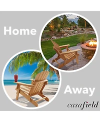 Casafield Folding Adirondack Chair, Cedar Wood Outdoor Fire Pit Lounge Chairs for Patio, Deck, Yard
