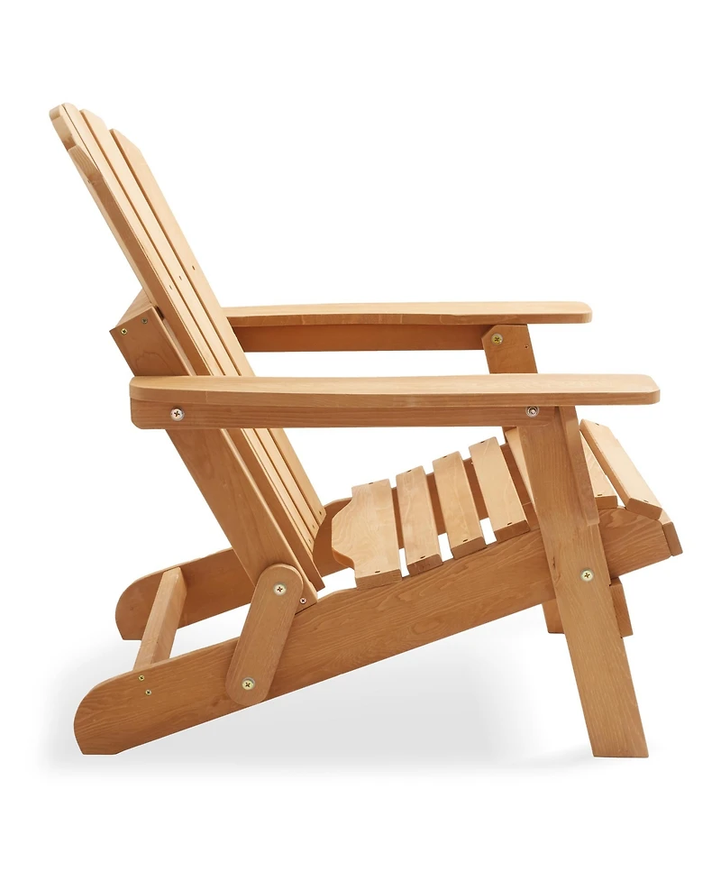 Casafield Folding Adirondack Chair, Cedar Wood Outdoor Fire Pit Lounge Chairs for Patio, Deck, Yard