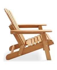 Casafield Folding Adirondack Chair, Cedar Wood Outdoor Fire Pit Lounge Chairs for Patio, Deck, Yard