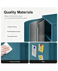 Yigii Metal Storage Cabinet with Adjustable Shelves and Mesh Doors