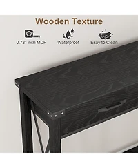 gaomon Console Table with 2 Drawers, Farmhouse Sofa Storage Shelf, Accent Wood Entryway for Living Room, Hallway