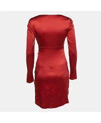 Pre-Owned Roberto Cavalli Women's Satin Silk Ruched Mini Dress
