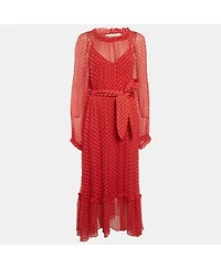 Pre-Owned Zimmermann Women's Polka Dots Silk Maxi Dress