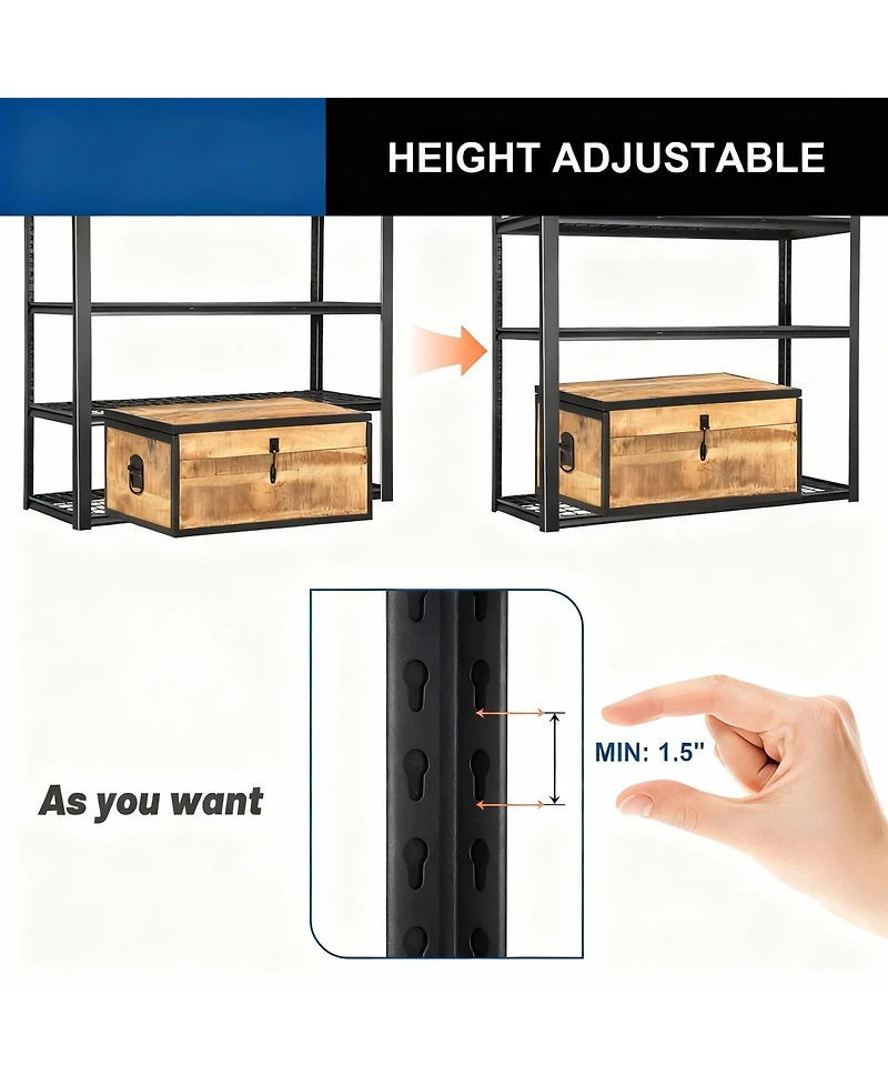 Yigii 4-Tier Adjustable Steel Shelving