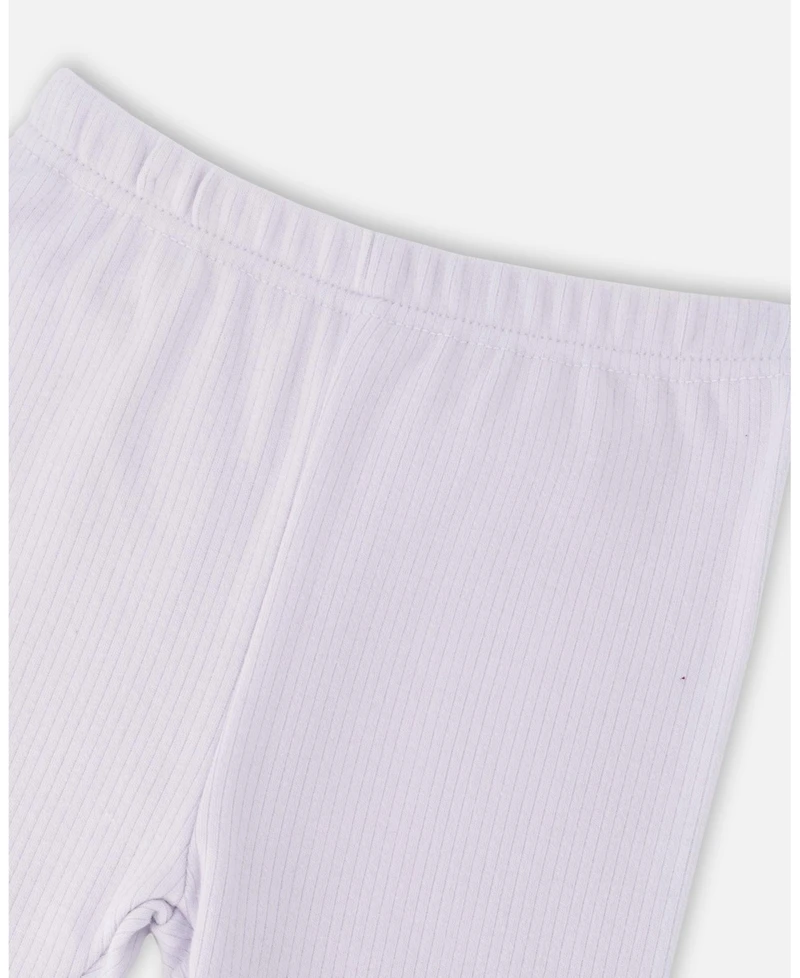 Deux par Baby Girls Cotton Muslin Tunic and Rib Jersey Leggings Set Printed Berries Lilac