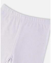 Deux par Baby Girls Cotton Muslin Tunic and Rib Jersey Leggings Set Printed Berries Lilac