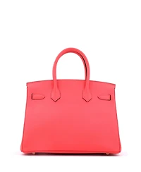 Pre-Owned HERMES Birkin 30 Handbag Red Epsom with Gold Hardware