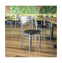 Emma+Oliver Slat Metal Restaurant Dining Chair