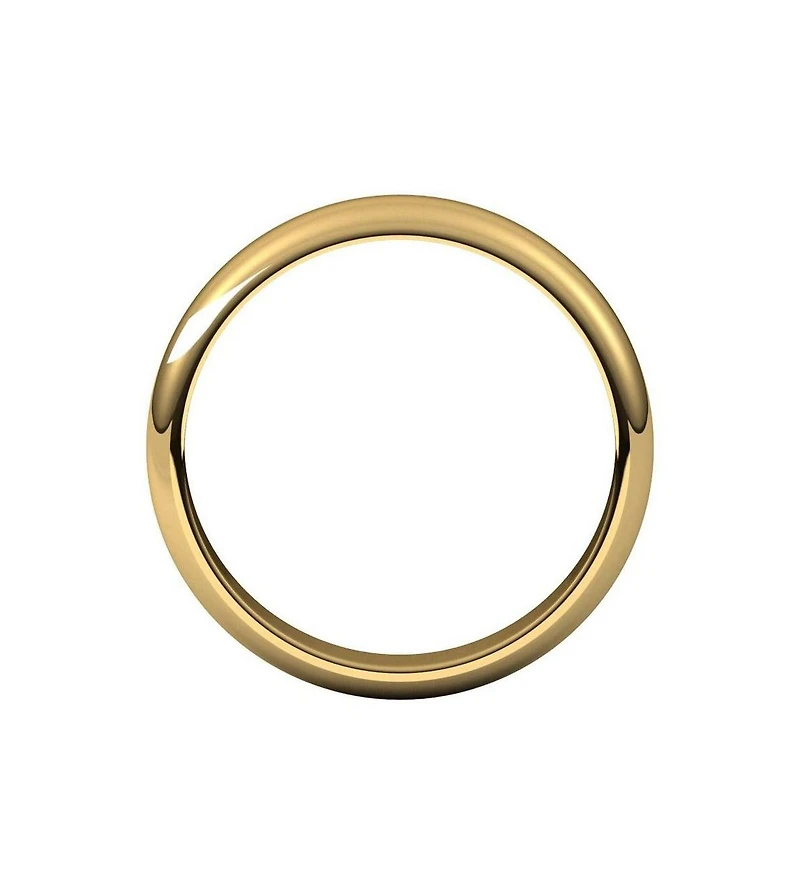 Curata Jewelry Solid 18k Gold 4mm Half Round Wedding Band Ring Sizes 5-12