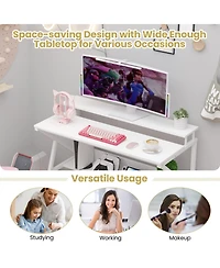 Mecale Computer Desk with Monitor Stand Extra Storage
