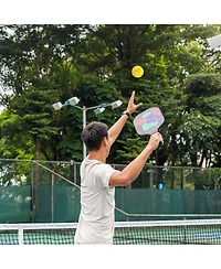 Furlihong Outdoor Pickleball Balls 16 Pack with 40 Holes Official 74mm Size Durable Practice Balls with Portable Mesh Bag for All Skill Levels