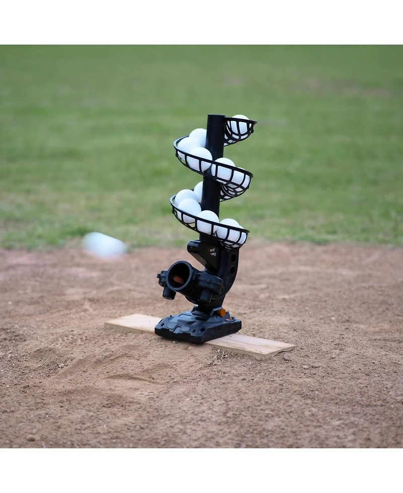 Furlihong Portable Baseball Pitching Machine with 4 Adjustable Angles and 3 Pitch Speeds Includes 9 Training Balls Battery