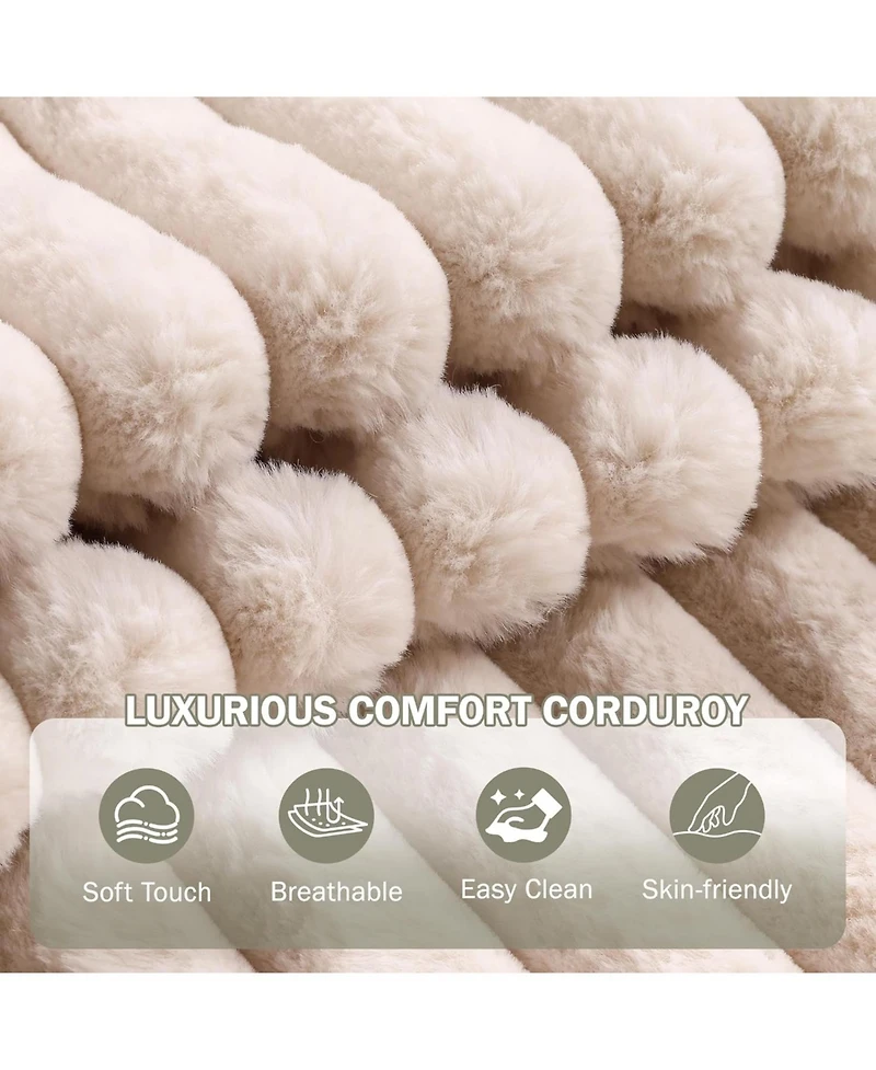 gaomon Chaise Lounge Chair Indoor with Storage Ottoman, Upholstered Corduroy Sofa Bed Cloud Couch with 3 Pillows