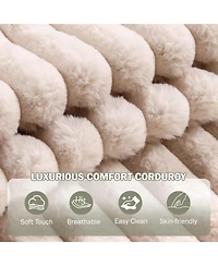 gaomon Chaise Lounge Chair Indoor with Storage Ottoman, Upholstered Corduroy Sofa Bed Cloud Couch with 3 Pillows