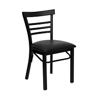 Emma+Oliver Three-Slat Ladder Back Metal Restaurant Dining Chair