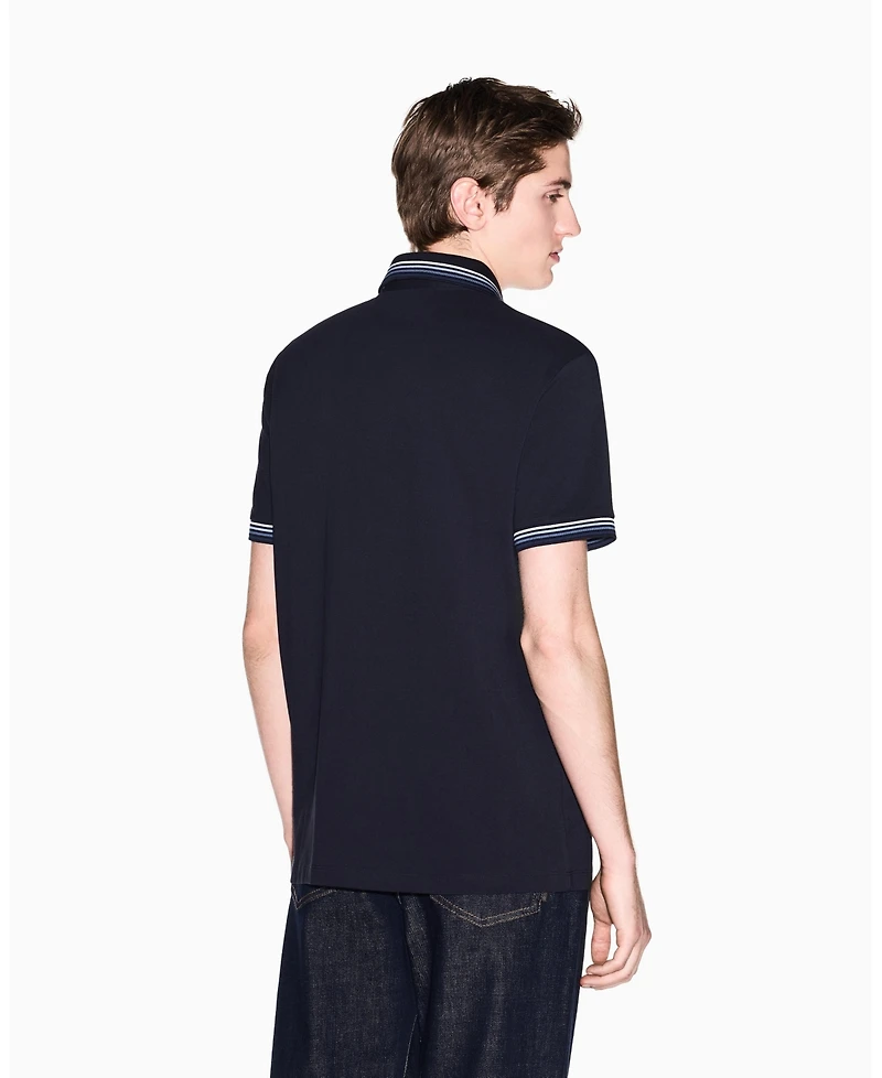 A|X Armani Exchange Men's Short Sleeve Pique Tipping Polo Shirt
