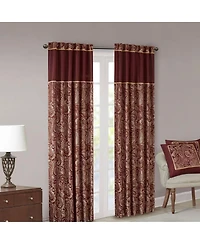 Laoties Jacquard Faux Silk Curtain Panel Pair, Light Filtering Window Curtains, 50" W x 95" L, Set of 2