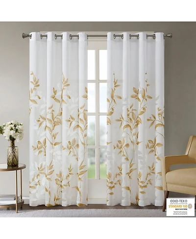Laoties Printed Grommet Window Curtain Panel, 50" W x 84" H, Lightweight Semi-Sheer, Single Panel