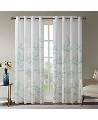 Laoties Printed Grommet Window Curtain Panel, 50" W x 84" H, Lightweight Semi-Sheer, Single Panel