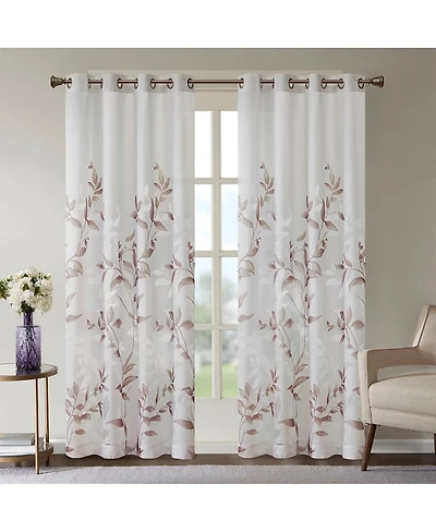 Laoties Printed Grommet Window Curtain Panel, 50" W x 84" H, Lightweight Semi-Sheer, Single Panel