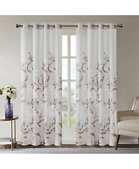 Laoties Printed Grommet Window Curtain Panel, 50" W x 84" H, Lightweight Semi-Sheer, Single Panel