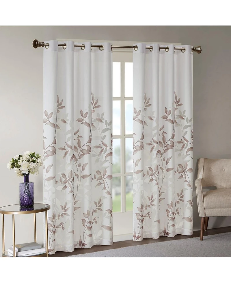 Laoties Printed Grommet Window Curtain Panel, 50" W x 84" H, Lightweight Semi-Sheer, Single Panel